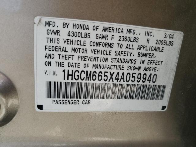 Photo 12 VIN: 1HGCM665X4A059940 - HONDA ACCORD 