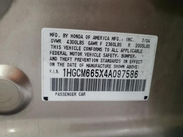 Photo 11 VIN: 1HGCM665X4A097586 - HONDA ACCORD EX 