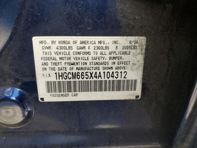 Photo 11 VIN: 1HGCM665X4A104312 - HONDA ACCORD 