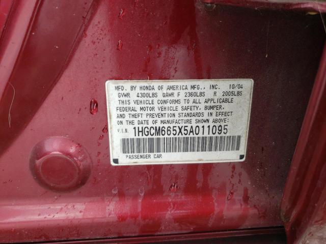 Photo 11 VIN: 1HGCM665X5A011095 - HONDA ACCORD EX 