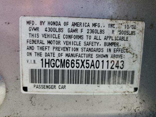 Photo 11 VIN: 1HGCM665X5A011243 - HONDA ACCORD EX 