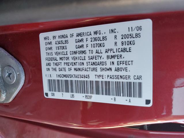 Photo 11 VIN: 1HGCM665X7A034945 - HONDA ACCORD EX 