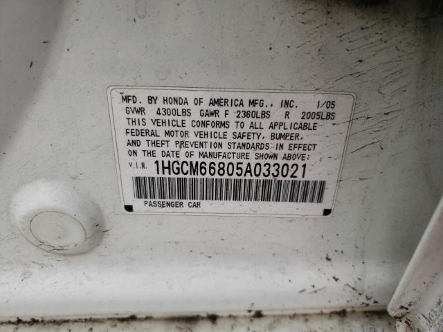 Photo 9 VIN: 1HGCM66805A033021 - HONDA ACCORD EX 