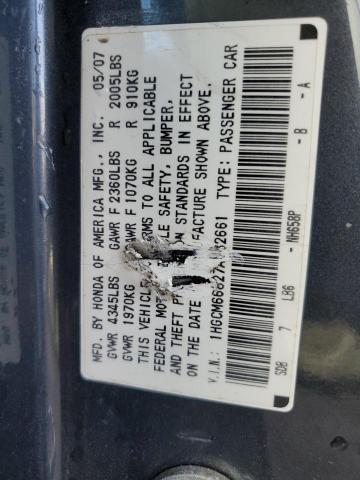 Photo 11 VIN: 1HGCM66827A082661 - HONDA ACCORD EX 