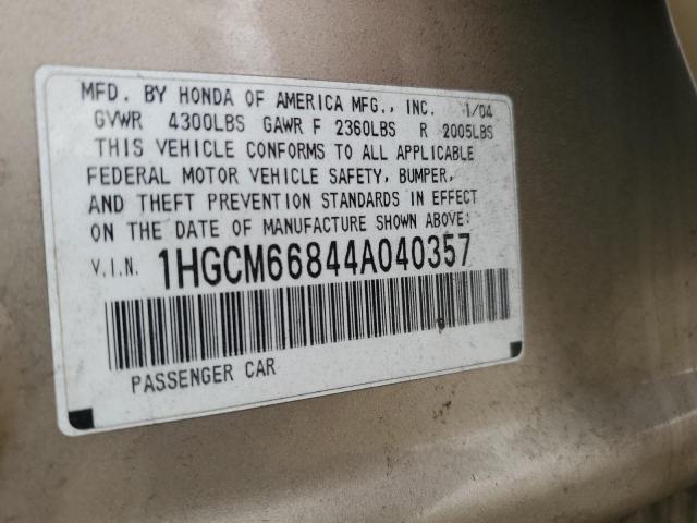 Photo 11 VIN: 1HGCM66844A040357 - HONDA ACCORD EX 