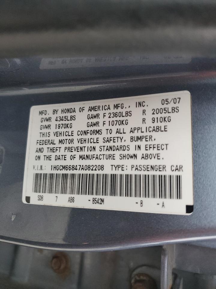 Photo 11 VIN: 1HGCM66847A082208 - HONDA ACCORD 