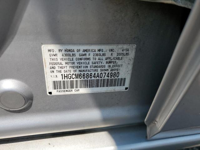 Photo 11 VIN: 1HGCM66864A074980 - HONDA ACCORD EX 