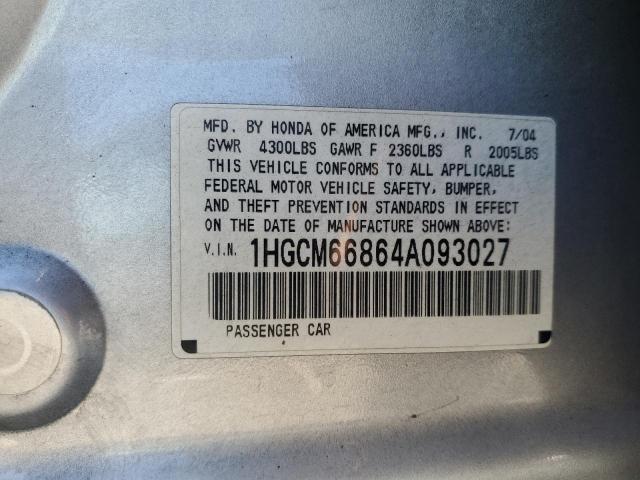 Photo 11 VIN: 1HGCM66864A093027 - HONDA ACCORD 