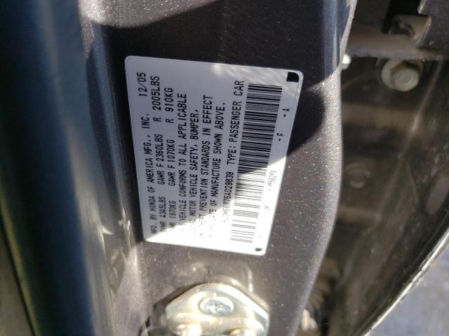 Photo 11 VIN: 1HGCM66876A029839 - HONDA ACCORD EX 