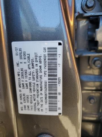 Photo 10 VIN: 1HGCM66877A056041 - HONDA ACCORD EX 