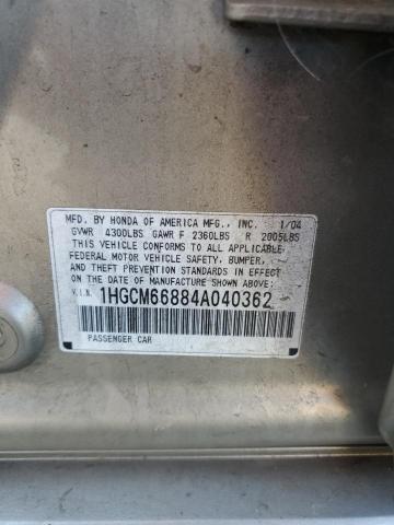 Photo 12 VIN: 1HGCM66884A040362 - HONDA ACCORD EX 