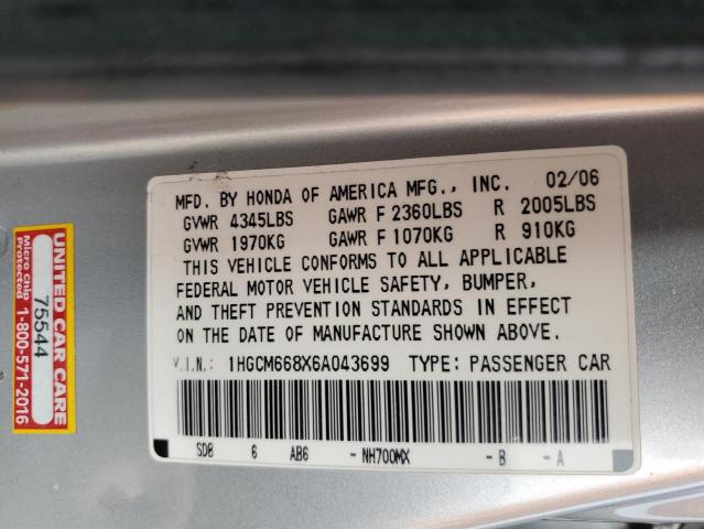 Photo 12 VIN: 1HGCM668X6A043699 - HONDA ACCORD EX 