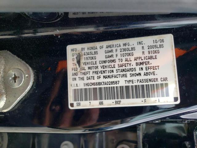 Photo 9 VIN: 1HGCM668X7A028587 - HONDA ACCORD EX 