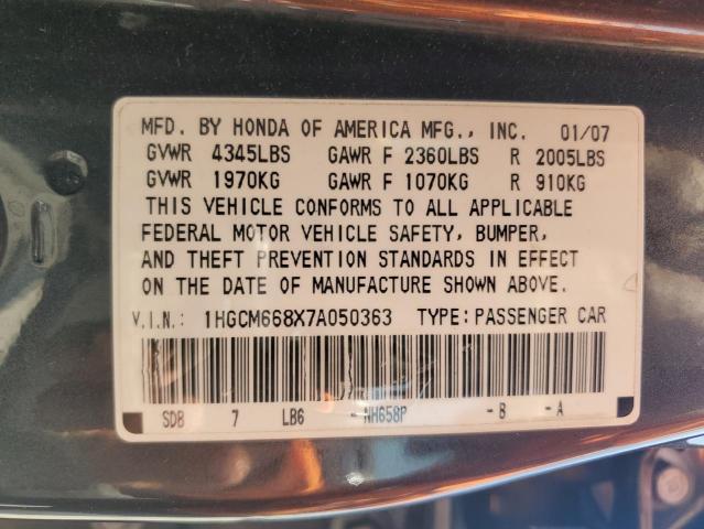 Photo 11 VIN: 1HGCM668X7A050363 - HONDA ACCORD 