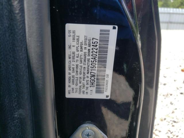 Photo 9 VIN: 1HGCM71505A022457 - HONDA ACCORD SE 