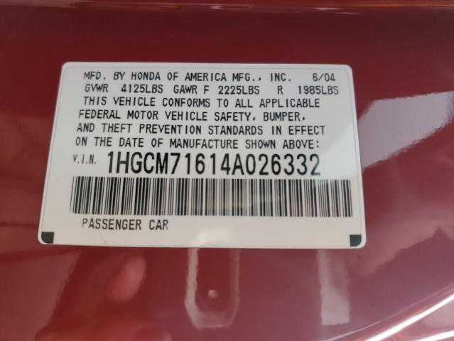 Photo 11 VIN: 1HGCM71614A026332 - HONDA ACCORD 