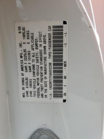 Photo 11 VIN: 1HGCM71716A002298 - HONDA ACCORD 