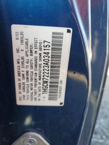 Photo 11 VIN: 1HGCM72223A034157 - HONDA ACCORD LX 