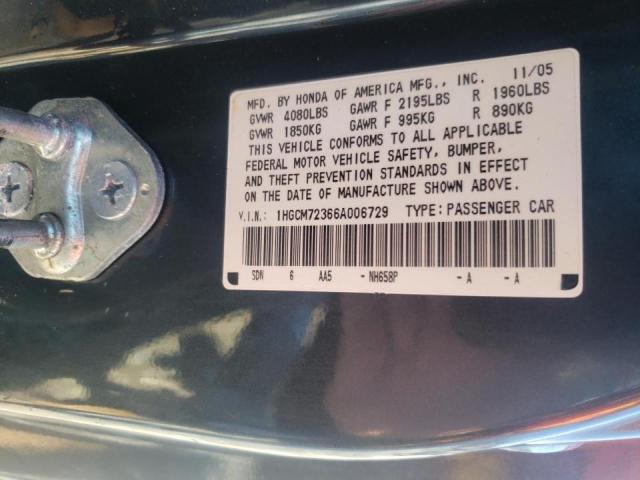 Photo 9 VIN: 1HGCM72366A006729 - HONDA ACCORD LX 