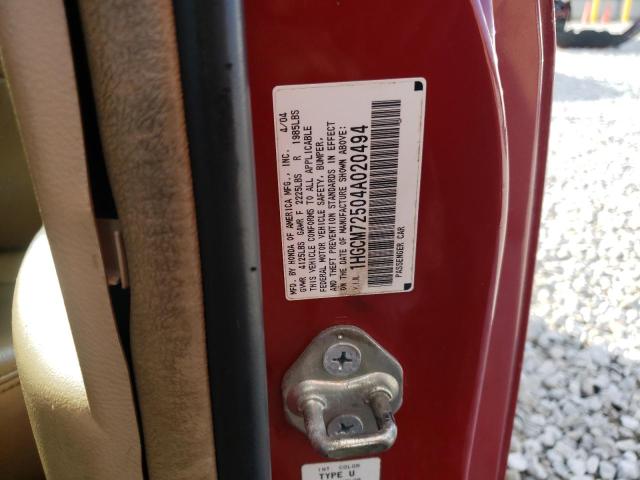 Photo 11 VIN: 1HGCM72504A020494 - HONDA ACCORD EX 