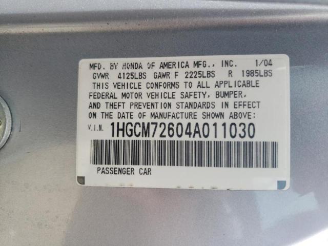 Photo 9 VIN: 1HGCM72604A011030 - HONDA ACCORD EX 