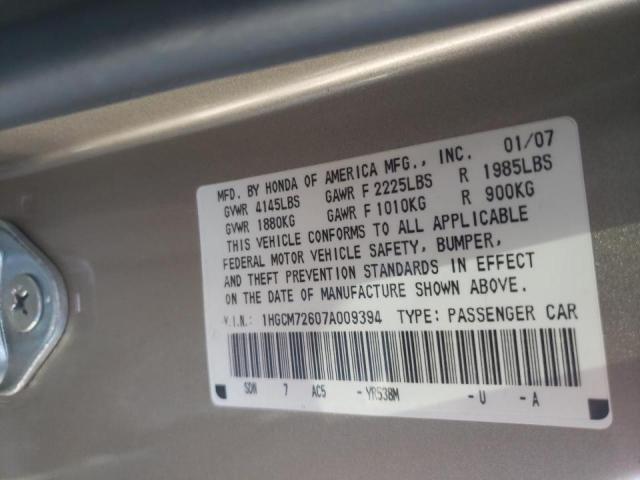 Photo 9 VIN: 1HGCM72607A009394 - HONDA ACCORD EX 