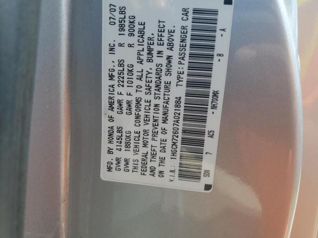 Photo 11 VIN: 1HGCM72607A021884 - HONDA ACCORD EX 