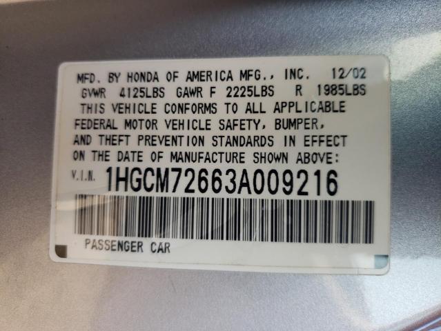 Photo 11 VIN: 1HGCM72663A009216 - HONDA ACCORD EX 