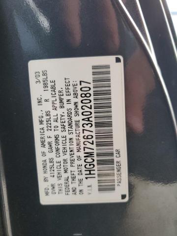 Photo 11 VIN: 1HGCM72673A020807 - HONDA ACCORD EX 