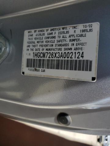 Photo 11 VIN: 1HGCM726X3A002124 - HONDA ACCORD 