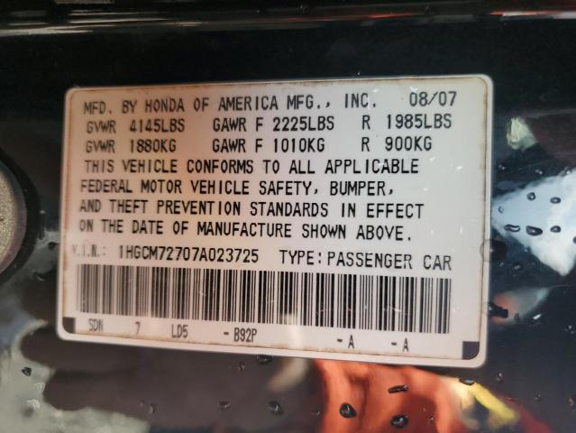 Photo 11 VIN: 1HGCM72707A023725 - HONDA ACCORD 