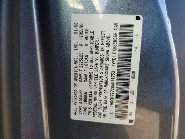 Photo 11 VIN: 1HGCM72726A011753 - HONDA ACCORD 