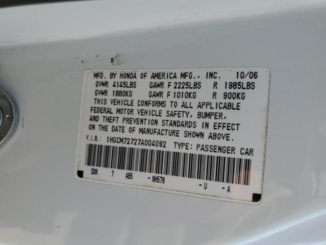 Photo 11 VIN: 1HGCM72727A004092 - HONDA ACCORD EX 