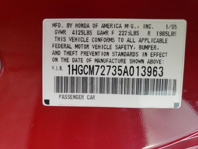 Photo 11 VIN: 1HGCM72735A013963 - HONDA ACCORD EX 