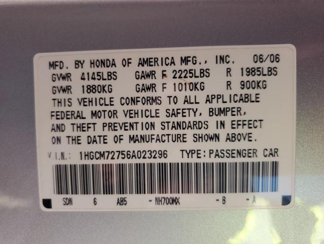 Photo 12 VIN: 1HGCM72756A023296 - HONDA ACCORD 