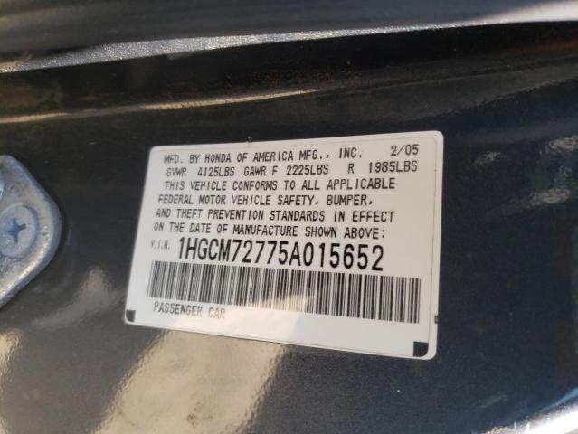 Photo 11 VIN: 1HGCM72775A015652 - HONDA ACCORD EX 