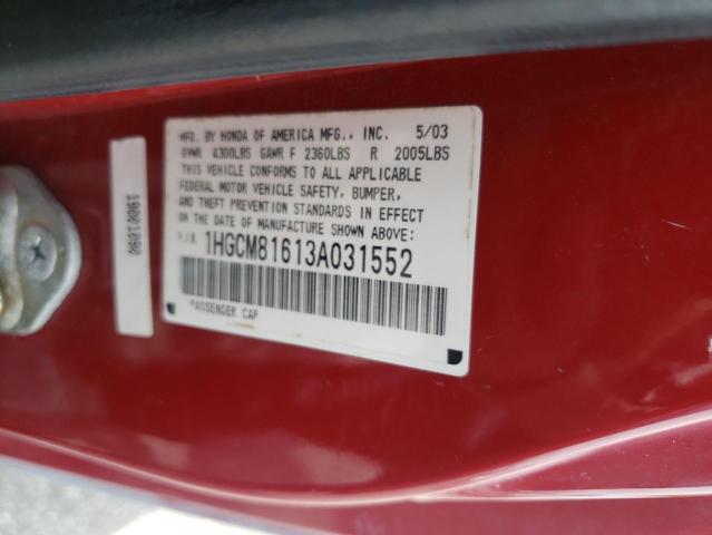 Photo 11 VIN: 1HGCM81613A031552 - HONDA ACCORD EX 