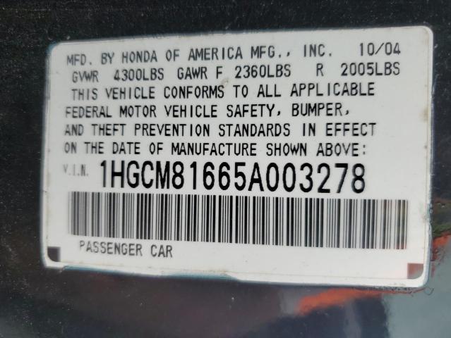 Photo 11 VIN: 1HGCM81665A003278 - HONDA ACCORD 