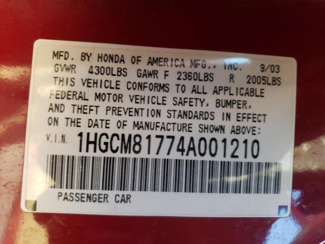 Photo 11 VIN: 1HGCM81774A001210 - HONDA ACCORD 