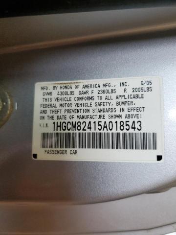 Photo 11 VIN: 1HGCM82415A018543 - HONDA ACCORD SE 