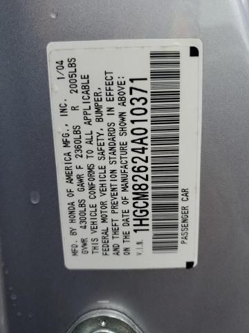 Photo 12 VIN: 1HGCM82624A010371 - HONDA ACCORD EX 