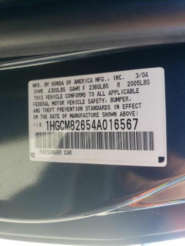 Photo 11 VIN: 1HGCM82654A016567 - HONDA ACCORD EX 