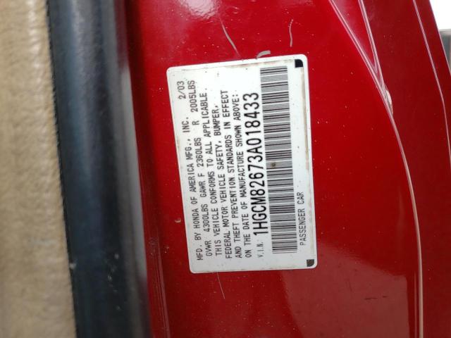 Photo 11 VIN: 1HGCM82673A018433 - HONDA ACCORD EX 