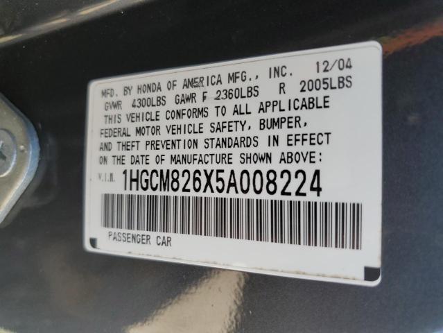 Photo 11 VIN: 1HGCM826X5A008224 - HONDA ACCORD EX 