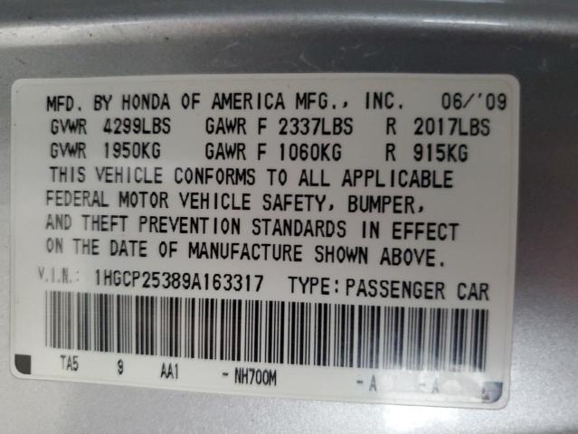 Photo 12 VIN: 1HGCP25389A163317 - HONDA ACCORD LX 