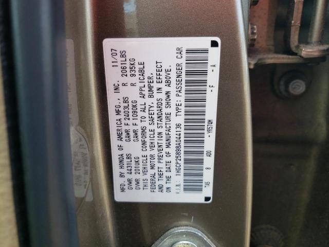 Photo 9 VIN: 1HGCP25898A044136 - HONDA ACCORD EXL 