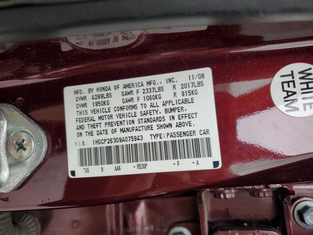 Photo 11 VIN: 1HGCP26309A075943 - HONDA ACCORD 