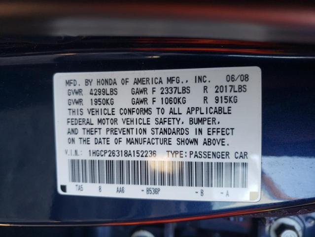 Photo 11 VIN: 1HGCP26318A152236 - HONDA ACCORD 