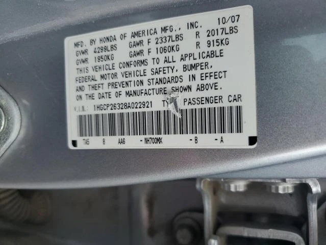 Photo 11 VIN: 1HGCP26328A022921 - HONDA ACCORD LX 