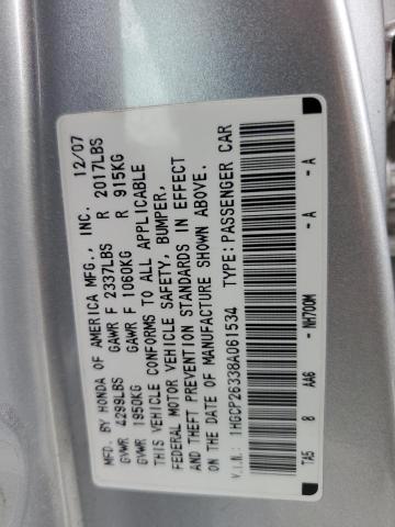 Photo 11 VIN: 1HGCP26338A061534 - HONDA ACCORD LX 